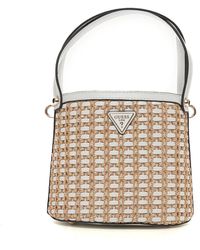 Guess - Tassen ,Polyester Raffia Tas Met Bovenhandvat - Lyst