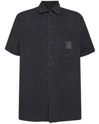 Givenchy - Overhemden ,Zwart ,Katoen Zwart T-Shirt Met Korte Mouwen - Lyst