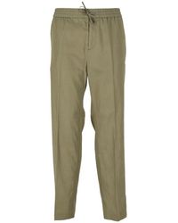 Calvin Klein - Broeken ,Groen ,Katoen Tencel Cotton Linen Jogger Broek - Lyst