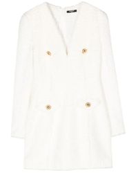 Balmain - Mini Dress In Tweed - Lyst
