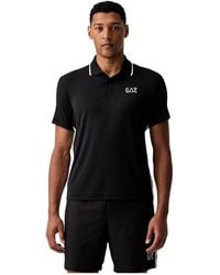 EA7 - Tops ,Zwart ,Polyester Tennis Pro Polo - Lyst