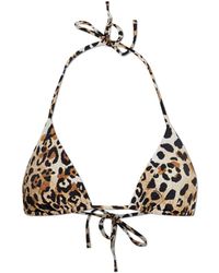 DSquared² - Badmode ,Bruin ,Animal Print Bikini Top - Lyst