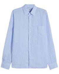 Aspesi - Overhemden ,Blauw ,Linnen Sedici Shirt - Lyst