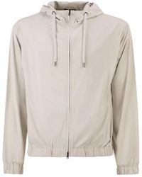 Herno - Hoodies & Sweatvesten ,Grijs ,Hoodie Met Ritssluiting - Lyst