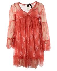 Pinko - Kleedjes ,Oranje ,Katoen Oranje Jurk Met Elastanmix - Lyst