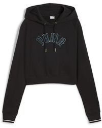 PUMA - Hoodies & Sweatvesten ,Zwart ,Paris Classics Hoodie - Lyst