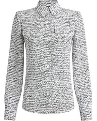 Balmain - Overhemden ,Wit ,Satijn Satijnen Overhemd Met Love Letter-Print - Lyst