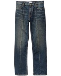 Versace - Distressed Rechte Jeans - Lyst
