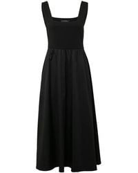 Comma, - Midi Kleid Mit Popeline-Rock - Lyst