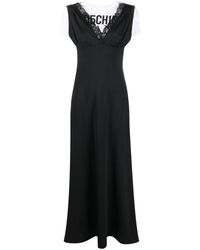 Moschino - Vestido Largo Con Logo - Lyst