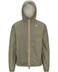 K-Way - Jassen ,Groen ,Nylon Jake Plus. 2 Reversible Jacket - Lyst