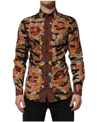 Dolce & Gabbana - Cotton Tiger Carretto Long Sleeve Shirt - Lyst