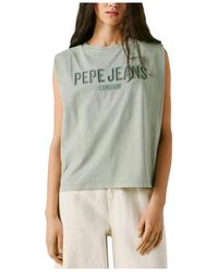 Pepe Jeans - Tops ,Groen ,Sleeveless Top - Lyst