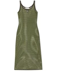 Tory Burch - Kleedjes ,Groen ,Doorschijnende Jurk Met Spaghettibandjes - Lyst