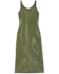 Tory Burch - Kleedjes ,Groen ,Doorschijnende Jurk Met Spaghettibandjes - Lyst