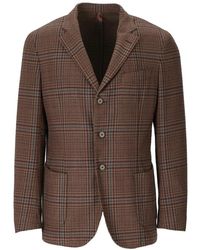 Santaniello - Geruite Single-Breasted Jas - Lyst