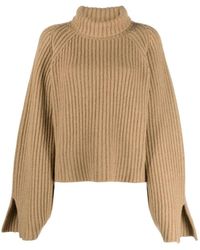 KHAITE - Jersey beige de cachemira con cuello alto de lujo - Lyst