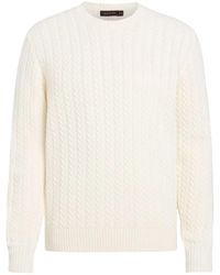 Oscar Jacobson - Truien & Vesten ,Wit ,Katoen Francesco Regular Fit Ronde Hals Katoenen Trui - Lyst