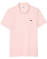 Lacoste - Tops ,Roze ,Roze Slim Fit Polo Shirt - Lyst