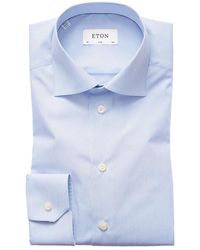 Eton - Blau gestreiftes hemdkleid - Lyst