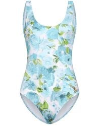 Chloé - Badmode ,Veelkleurig ,Aqua Bloemenprint One-Piece Badpak - Lyst