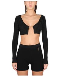 Jacquemus - Truien & Vesten ,Zwart ,Polyester La Maille Pralu Cropped Cardigan - Lyst