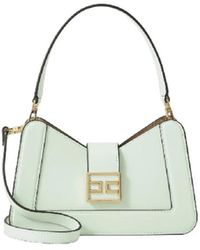 Elisabetta Franchi - Borsa trapezoidale menta con chiusura a bottone - Lyst