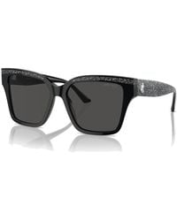 Jimmy Choo - Chique Oversized Zonnebril Met Glitterdetails - Lyst