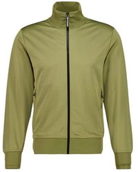 Palm Angels - Hoodies & Sweatvesten ,Groen ,Polyester Track Jacket Met Gebogen Logo Op De Rug - Lyst