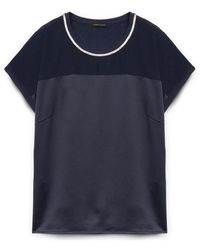 FIORELLA RUBINO - Top Mit Satin Und Lenzing Ecovero Viskose-Jersey - Lyst