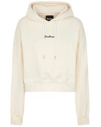 DISCLAIMER - Hoodies & Sweatvesten ,Witte Hooded Crop Sweatshirt - Lyst