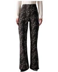 Joseph Ribkoff - Broeken ,Veelkleurig ,Leer Animal Print Flare Broeken - Lyst