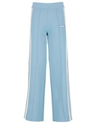 Autry - Pantaloni in viscosa blu chiaro con bande a contrasto - Lyst
