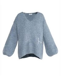 Hèst - Oversized V-Ausschnitt Sweater Faded Denim - Lyst