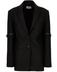 Coperni - Jassen ,Zwart ,Polyester Zwarte Jassen Met C Logo Detail - Lyst