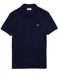 Lacoste - Tops ,Blauw ,Katoen Slim Fit Piqué Polo Shirt - Lyst