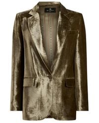 Etro - Enkelrijzig Fluwelen Colbert - Lyst