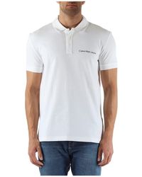 Calvin Klein - Regular fit baumwoll polo shirt mit logo - Lyst