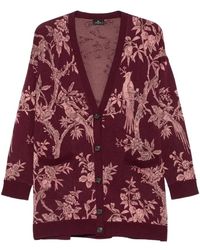 Etro - Truien & Vesten ,Rood ,Wol Wol Jacquard Vest - Lyst