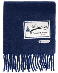 Lanvin - Wollen Sjaal Met Logo - Lyst