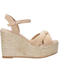 Espadrilles - Kamel Sandalen Mit Knotenbändern - Lyst