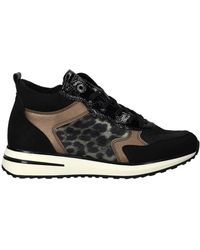 Remonte - Schoenen ,Veelkleurig ,Zwarte Hoge Sneaker Met Warme Voering - Lyst