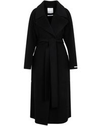 Sportmax - Abrigo De Lana Negro Aw 24, Mujer, Talla - Lyst