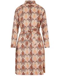 Etro - Bruine Overhemdjurk Met Print - Lyst