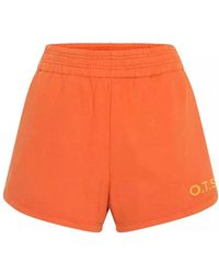 One Teaspoon - Korte Broeken ,Oranje ,Katoen Neon Oranje Hustle Katoenen Shorts - Lyst
