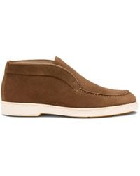 Santoni - Bruine Suède Desert Laarzen Met Leren Afwerking - Lyst