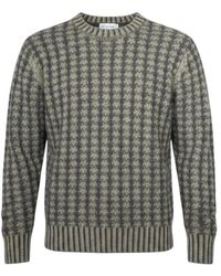 Aspesi - Grobstrick-Pullover Aus Schurwolle, Zweifarbig - Lyst