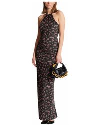 Balmain - Langes Kleid Mit Crush-Print - Lyst