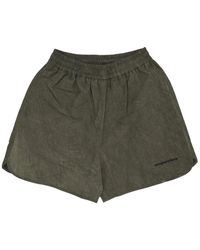 Acupuncture - Korte Broeken ,Groen ,Katoen Groene Stretch Shorts Met Elastische Taille - Lyst