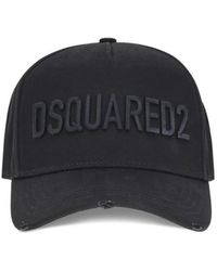 DSquared² - Accessoires ,Zwart ,Katoen Baseballpet Met Logo Urban Stijl - Lyst